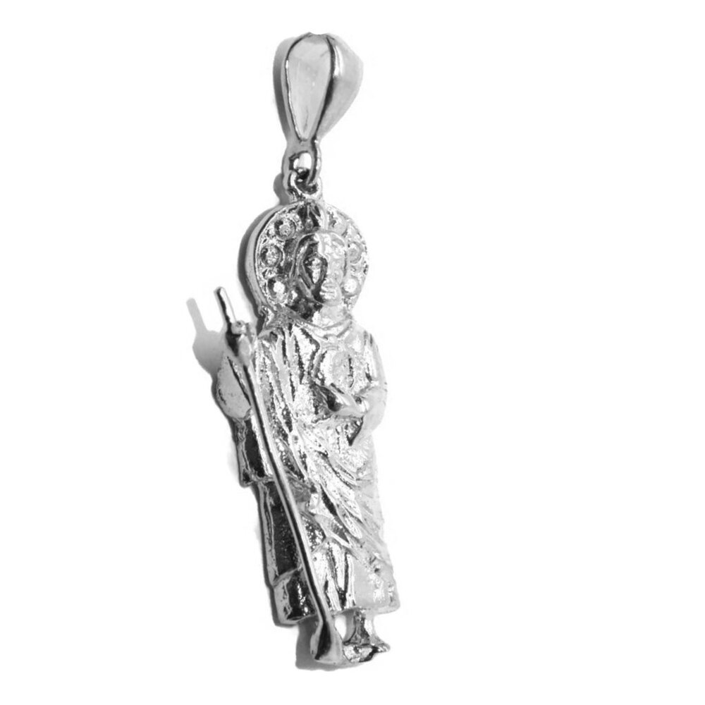 .925 St. Judas Men Sterling Silver Pendant Charm